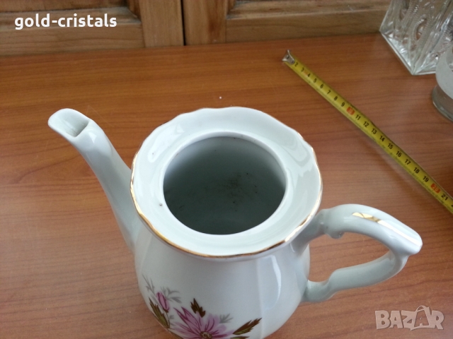 Стар български порцелан кана чайник, снимка 4 - Антикварни и старинни предмети - 36051815