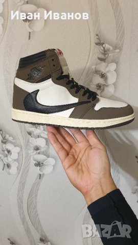 оригинални маратонки  Jordan 1 High Travis Scott x Cactus Jack  номер 43 , снимка 5 - Маратонки - 42528257