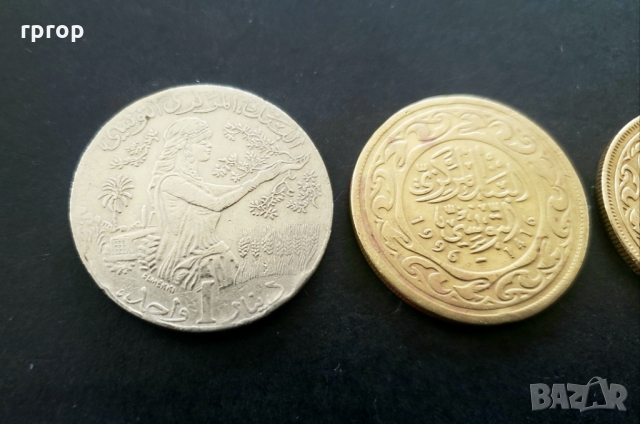 Монети. Тунис. 1 динар, 20, 50 и 100 милима.   4 бройки., снимка 5 - Нумизматика и бонистика - 36089014