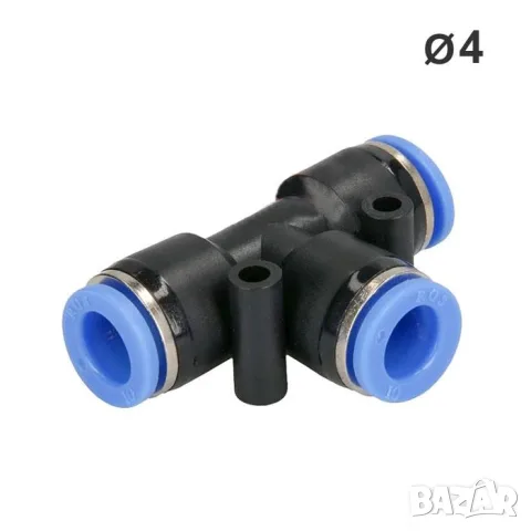 T-образна PVC бърза връзка Ø4 mm
