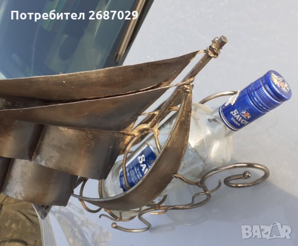 Стойка за бутилка с форма на кораб с платна, яхта, метална фигура - голяма от метал, снимка 7 - Други - 34721846