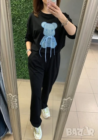 дамски екип с мече и деним акцент , снимка 5 - Спортни екипи - 50872111