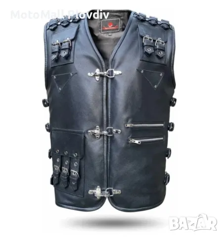 елек MotoMall Terminator 2023! рокерски елек кожа естествена, снимка 4 - Аксесоари и консумативи - 49245752