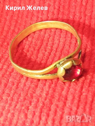 СТАРИНЕН СКЪПОЦЕНЕН БРОНЗОВ ПРЪСТЕН с ЕСТЕСТВЕН ГРАНАТ РЪЧНА МАЙСТОРСКА ИЗРАБОТКА - 19 ВЕК 27559, снимка 4 - Антикварни и старинни предмети - 36771149