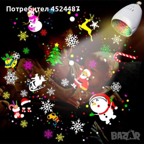Коледна LED прожекционна лампа XL-725 Коледни Мотиви/, снимка 5 - Декорация за дома - 52231286