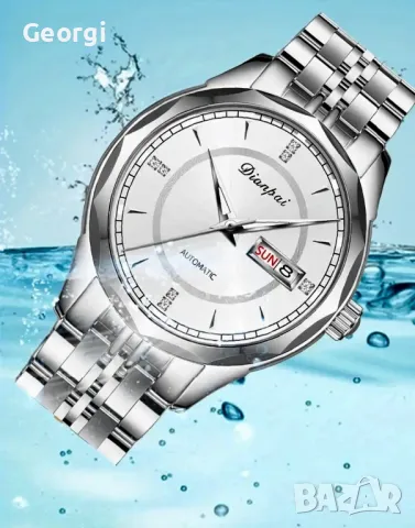 Елегантен, Класически, Луксозен и Стилен механичен часовник DIANPAI*Класик и бяло злато!, снимка 10 - Мъжки - 49425003