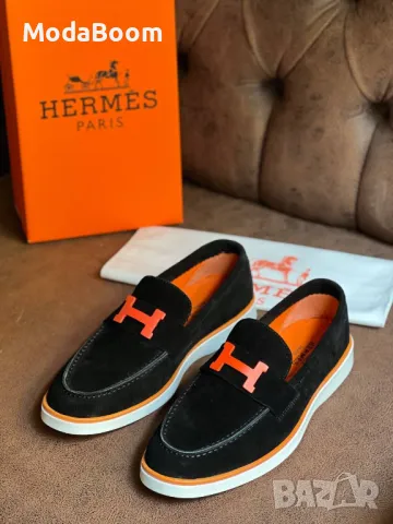 Hermes естествена кожа мъжки официални обувки два цвята 