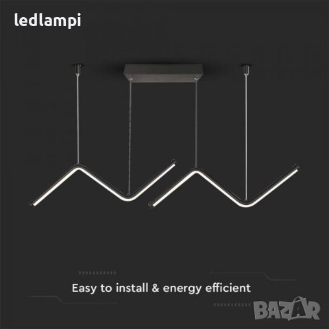 LED Полилей 12W Черен Неутрално Бяла Светлина, снимка 3 - Полилеи - 41140530