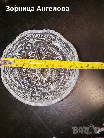 Стара Стъклена бонбониера. Размерите са на снимките. , снимка 4 - Други ценни предмети - 53663281