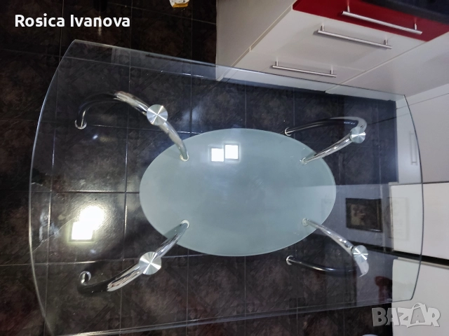 Стъклена трапезна маса 120/70