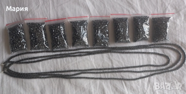 Мъниста усмивки, полимерни, хематит, перлички, букви, нанизи, снимка 3 - Гривни - 48840293