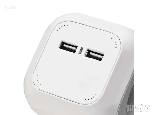 НОВИ! Разклонител куб Emos 4 гнезда 2xUSB 3680W 16A 1.9м с държач защита за деца , снимка 6 - Други инструменти - 48778364