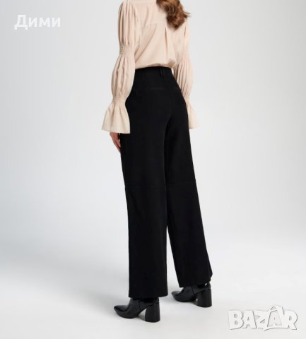 Черни панталони Палацо, снимка 2 - Панталони - 41876885