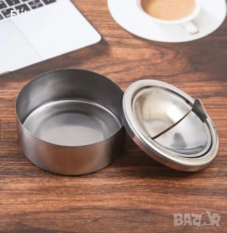 Метален пепелник от неръждаема стомана, снимка 5 - Други стоки за дома - 52853964