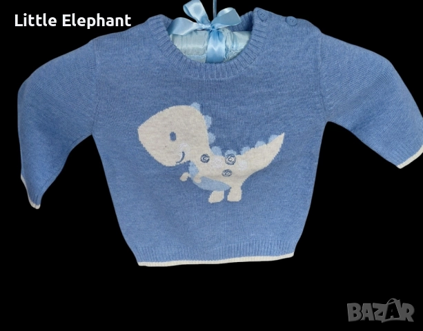 Пуловерче за 3-6 месечно момченце динозавърче,колекция"Animals",Англия/ново