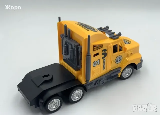 Детски камион автовоз с строителни машини и дистанционно управление 996912, снимка 7 - Коли, камиони, мотори, писти - 48172123