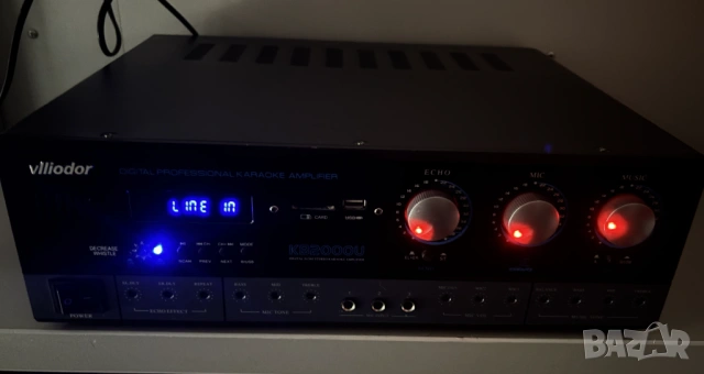 Караоке усилвател VLLIODOR KB-2000U  с вграден Bluetooth, USB, SD CARD, снимка 2 - Ресийвъри, усилватели, смесителни пултове - 53230991