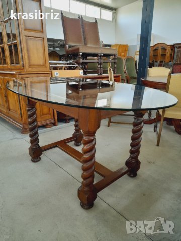 Бутикова Маса-Дърворезба и Стъкло-внос от Германия!, снимка 3 - Маси - 42177827