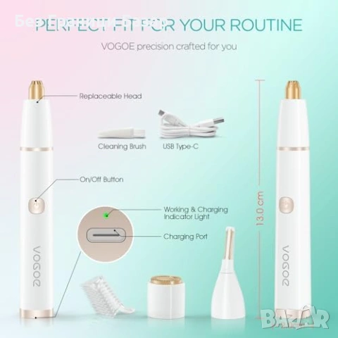 Нов Дамски уред за лице и вежди 3 в 1 USB тример водоустойчив за косми, снимка 6 - Тримери - 53839114