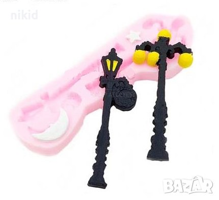 2 бр нощна лампа фенер силиконов молд форма фондан шоколад гипс декор