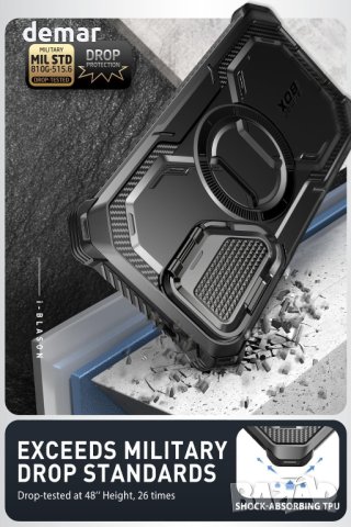 Калъф i-Blason Armorbox за Samsung Galaxy S24 (2024 г.), метален капак за камера и стойка, черен, снимка 6 - Калъфи, кейсове - 44295799