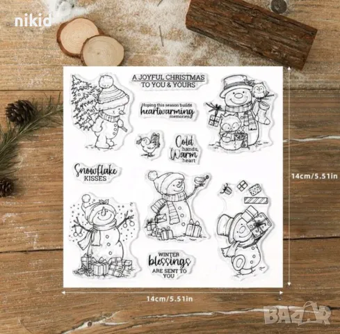 Снежен Човек Коледен силиконов гумен печат декор бисквитки фондан Scrapbooking