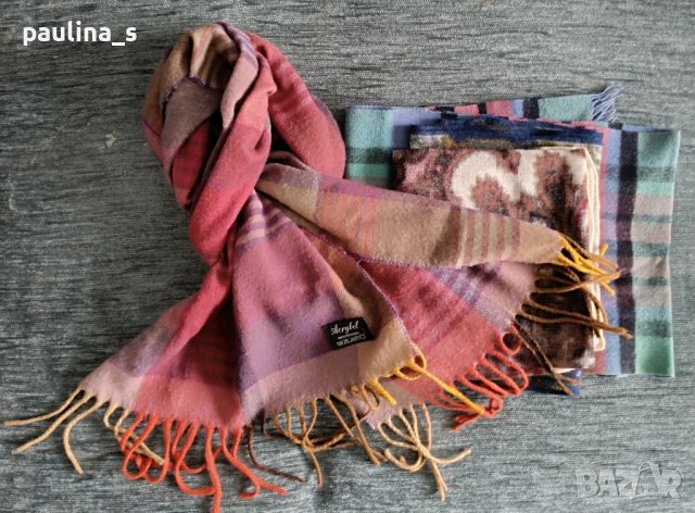 Винтидж / пет (5) броя Зимни Шалове от Вълна и Кашмир / различни видове 
