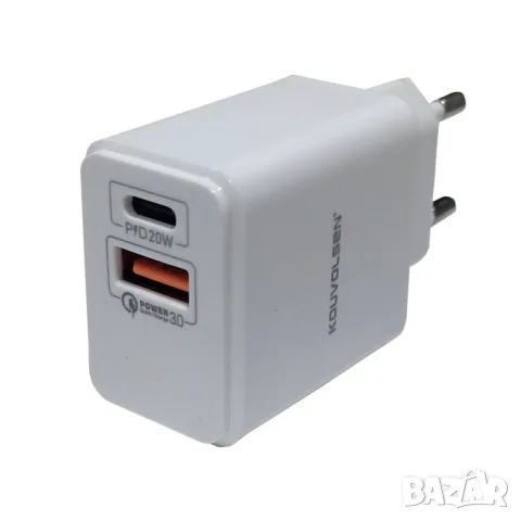 Мрежов адаптер за зареждане 20W с USB-A и USB-C