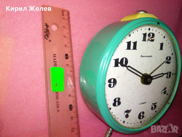 ЯНТАРЬ Стар РЯДЪК КОЛЕКЦИОНЕРСКИ РУСКИ БУДИЛНИК МЕХАНИЧЕН НАСТОЛЕН ЧАСОВНИК ЯНТАР СССР 12228, снимка 17 - Антикварни и старинни предмети - 44549158