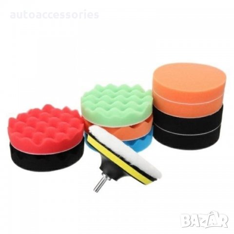Гъби за полиране комплект 80мм 12бр AG671A, #1000052540, снимка 2 - Аксесоари и консумативи - 34747754