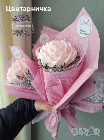 Букет от единични ръчно изработени рози., снимка 3 - Подаръци за жени - 44533522
