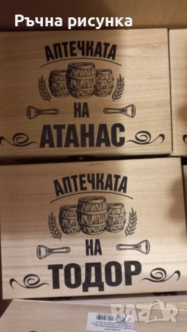 Кутия с шотове - пример "Аптечката на ...Трифон ,Димитър,Иван ,Христо,Стефан ,Йордан,Никулден и друг, снимка 16 - Декорация за дома - 48764888