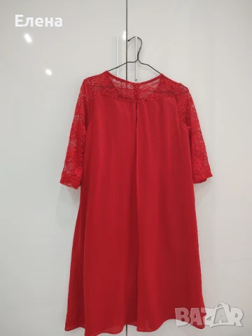 Червена дамска рокля , снимка 5 - Рокли - 51308247