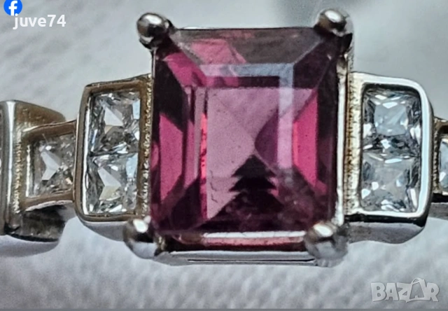 СРЕБЪРЕН ПРЪСТЕН С ШПИНЕЛ (БИРМА)