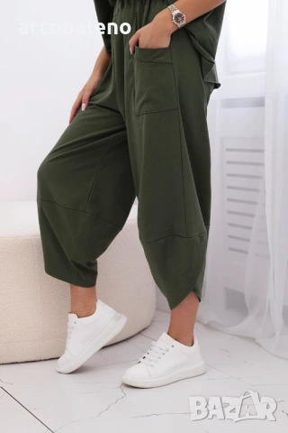 Дамски памучен комплект блуза + панталон, 11цвята , снимка 7 - Комплекти - 46468229