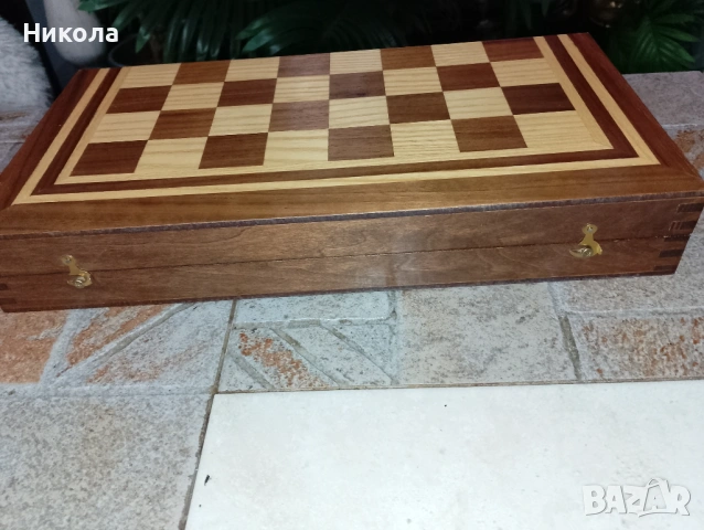 Шах табла 48/48 от соца с дървени фигури и пулове, снимка 16 - Къмпинг мебели - 51628607
