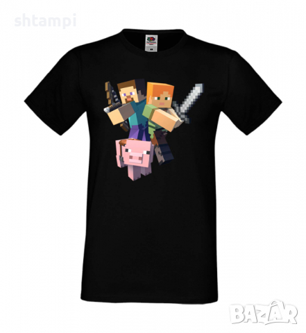 Мъжка тениска майнкрафт Minecraft 2,Minecraft,Игра,Забавление,подарък,Изненада,Рожден Ден., снимка 3 - Тениски - 36495016