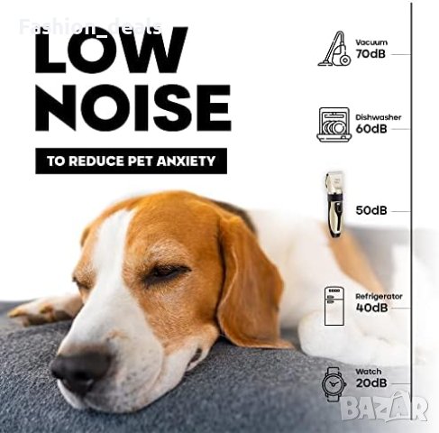 Нов Комплект Професионална безшумна акумулаторна машинка за подстригване на кучета, снимка 3 - За кучета - 41661798