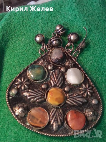 СТАРИННО ОСМАНСКО с КАМЪНИ НЕФРИТ и ХАЛЦЕДОН УКРАШЕНИЕ за НОСИЯ 9906, снимка 5 - Антикварни и старинни предмети - 29572616