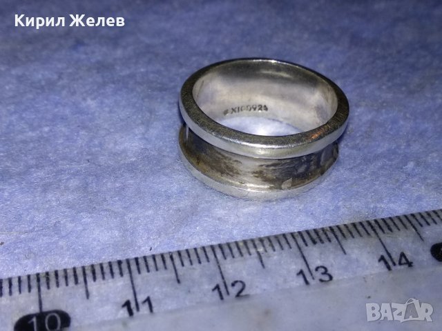 СТАР МЕКСИКАНСКИ МАСИВЕН СРЕБЪРЕН ПРЪСТЕН Тип ХАЛКА СРЕБРО MEXICO925 МАЙСТОРСКА АРТ ИЗРАБОТКА 60681, снимка 9 - Пръстени - 40556621