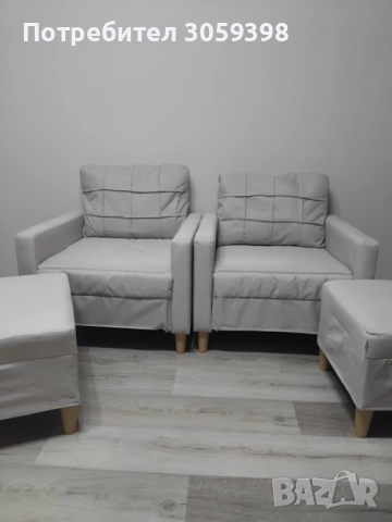 2бр.кресла и 2бр.табуретки-нови, снимка 3 - Дивани и мека мебел - 52973191