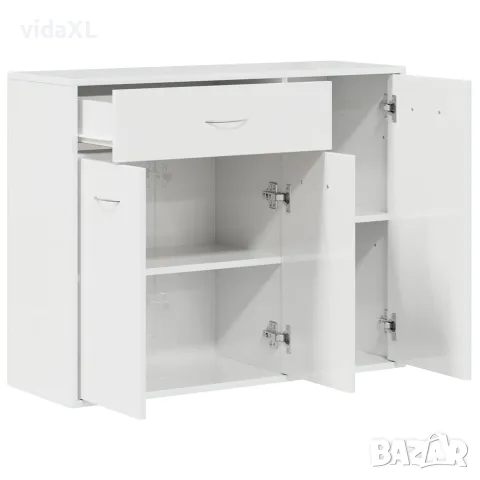 vidaXL Бюфет, бял гланц, 88x30x70 см, инженерно дърво, снимка 5 - Бюфети - 56147756