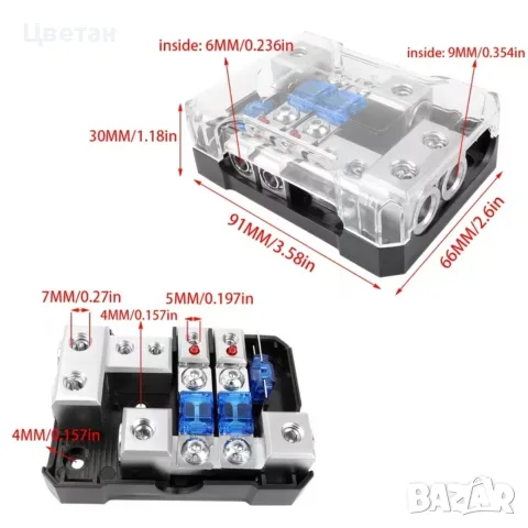 Захранващ дистрибуторен блок 2 в 1 Car Audio , снимка 4 - Аксесоари и консумативи - 55936777