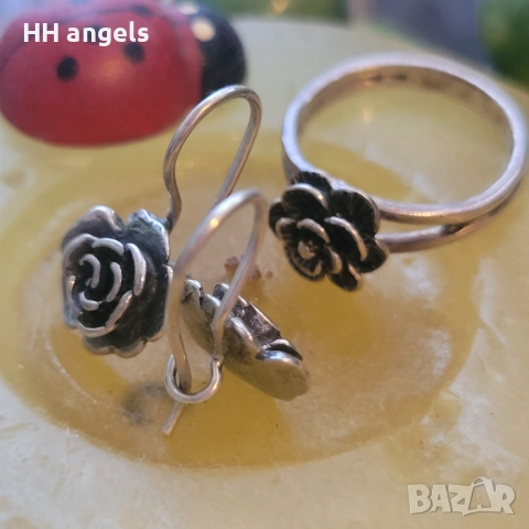 Сребърен комплект, снимка 6 - Колиета, медальони, синджири - 51544003