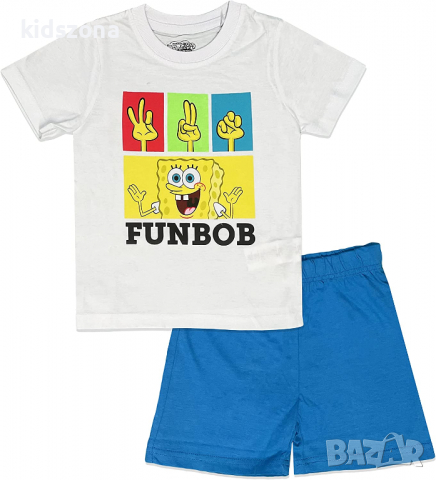 Детска пижама к.р. Sponge Bob за 4, 5, 6, 7, 8, 9 г. - М3-4, снимка 2 - Детски пижами - 36352152