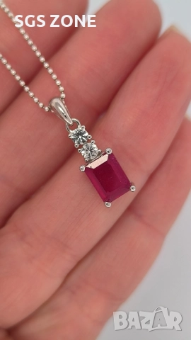 Сребърна висулка със РУБИН