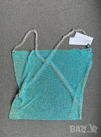 Karen Millen Топ - тюркоаз и метал, снимка 2 - Корсети, бюстиета, топове - 44708290