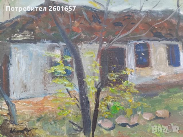 Красива стара авторска картина масло., снимка 2 - Картини - 48117903