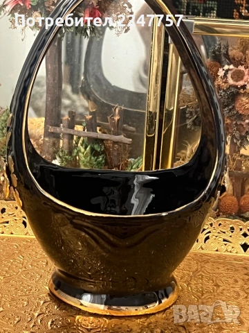 Ваза кошница порцелан Echt Kobalt, снимка 6 - Антикварни и старинни предмети - 53022220