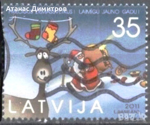 Клеймована марка Коледа 2011 от Латвия, снимка 1 - Филателия - 38848980
